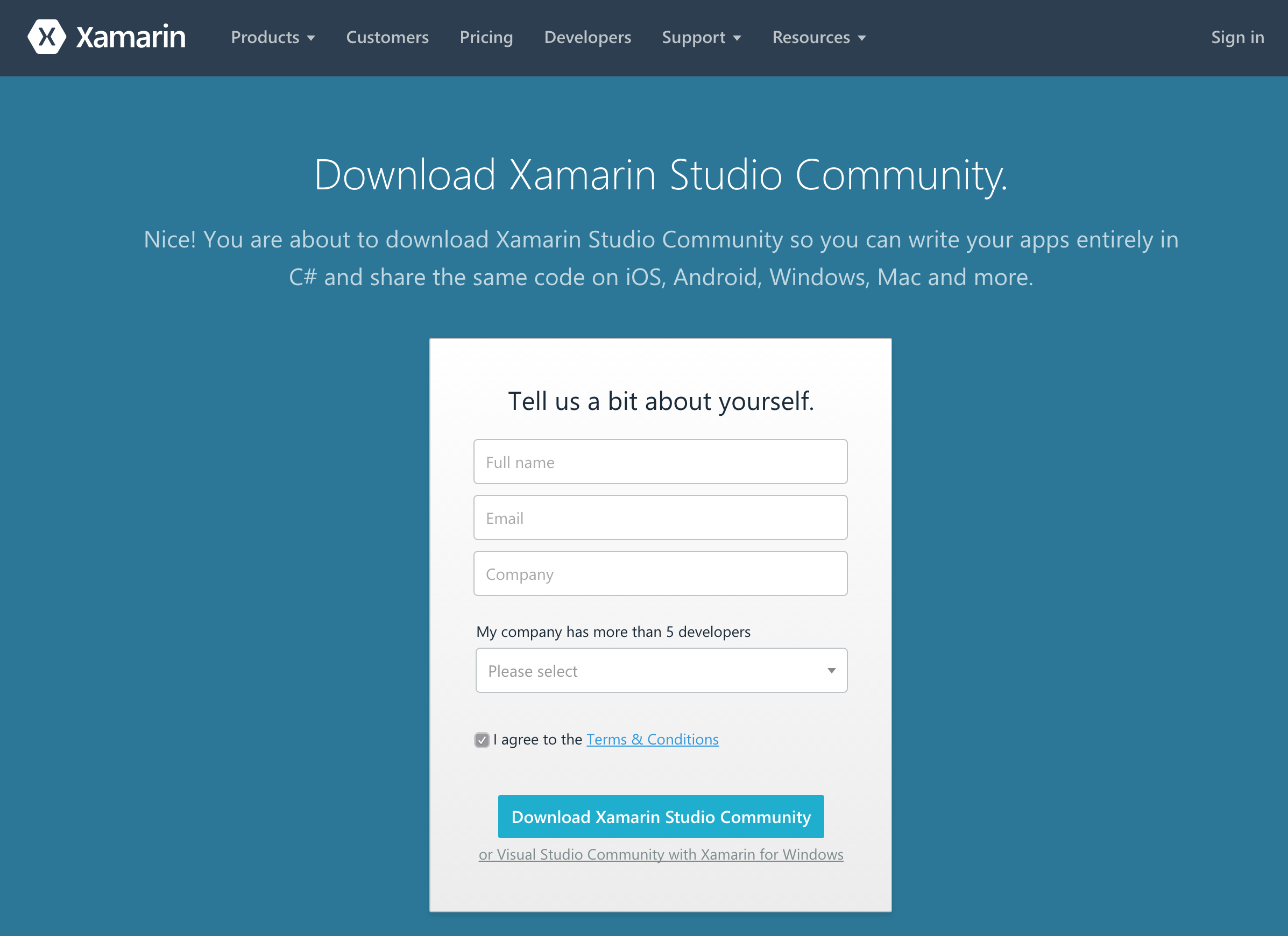 free xamarin studio community for mac
